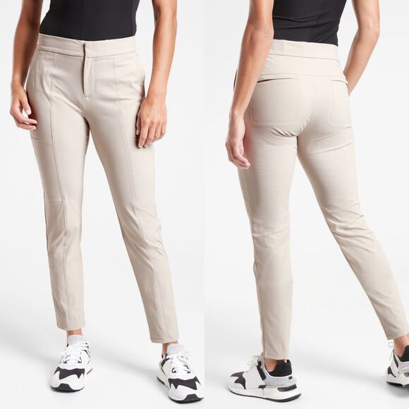NWT Athleta Wander Stash Skinny Pants Abalone Beige Size 6